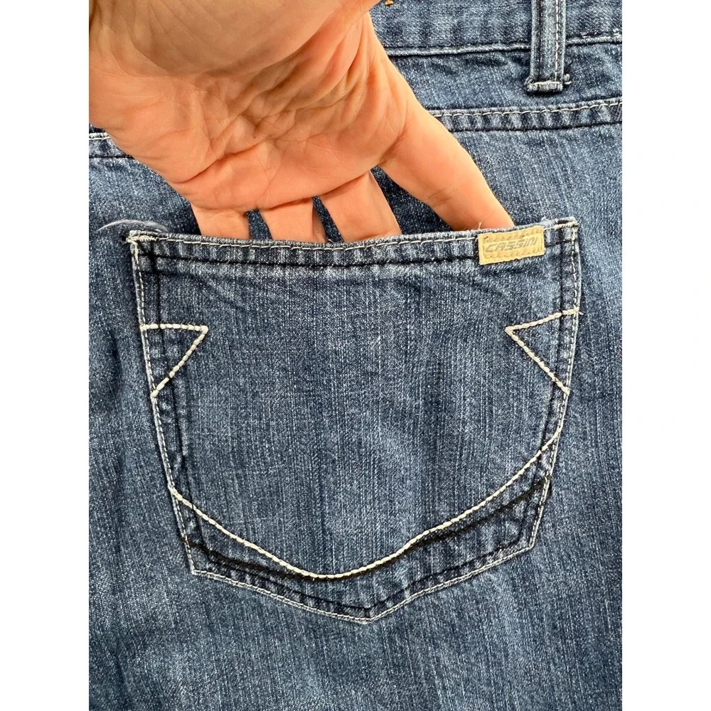 Cassini Jeans Mens 38x32 Blue Medium Wash Straight Leg Denim Pants